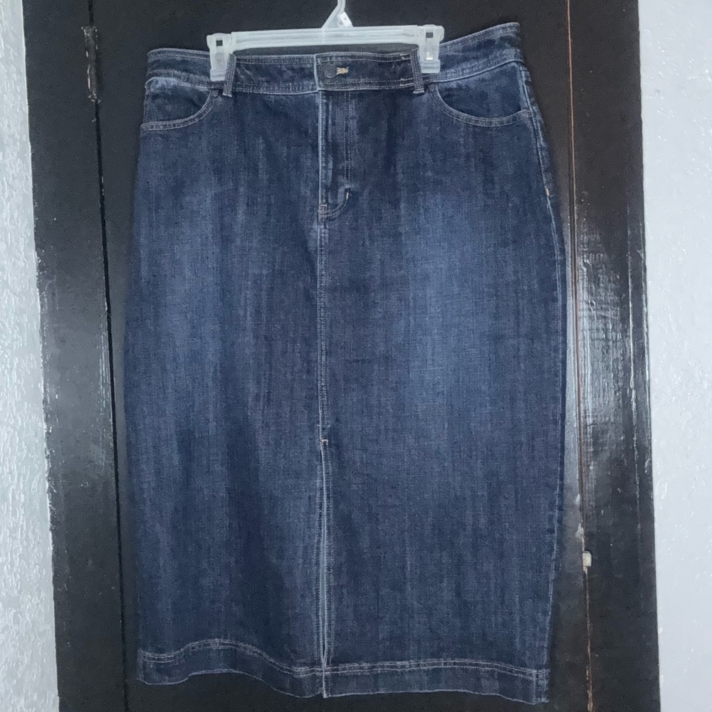 Talbots Dark Wash Denim Skirt
